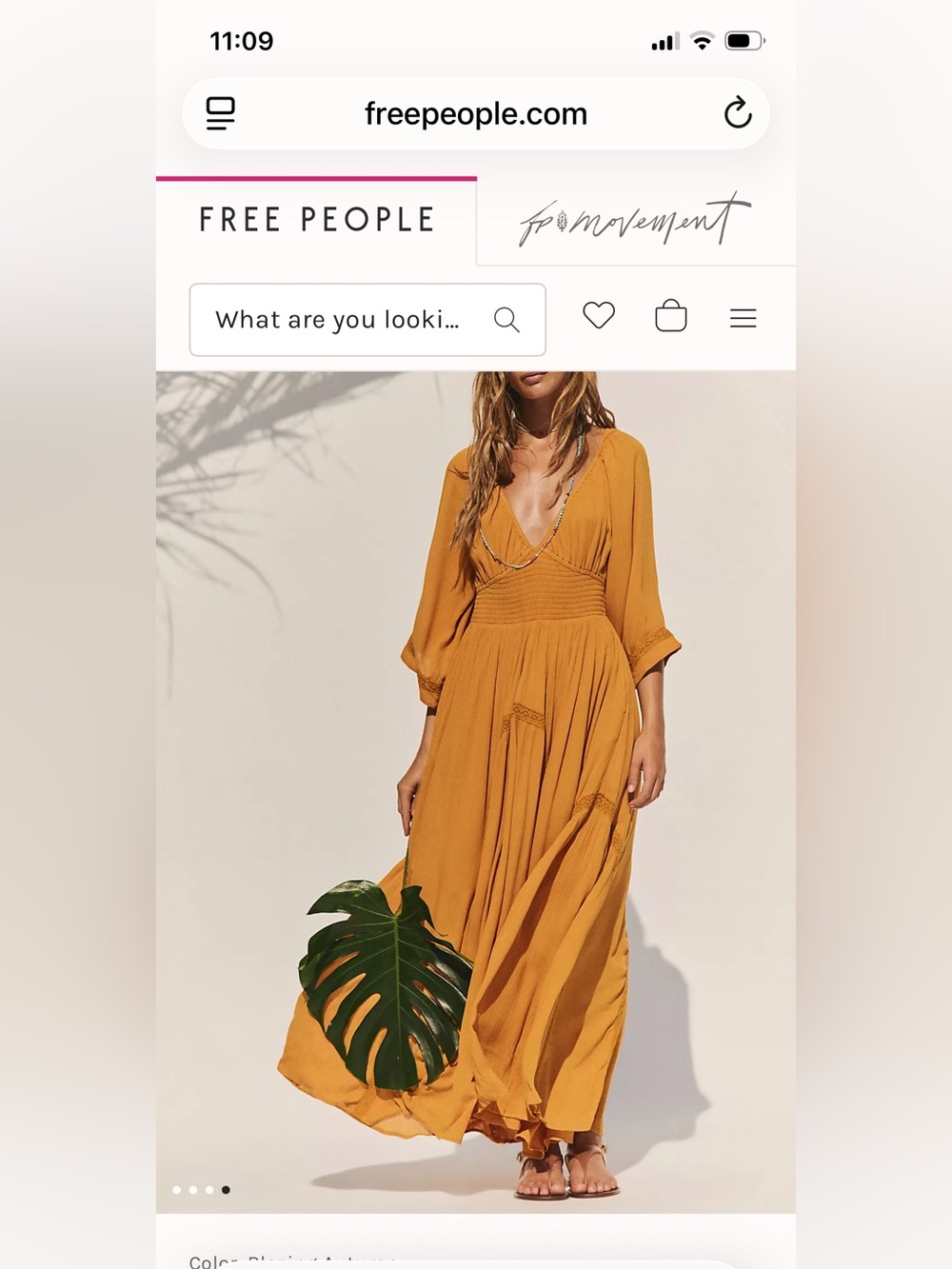 Free People Dixie Maxi Dress — Mustard Yellow
